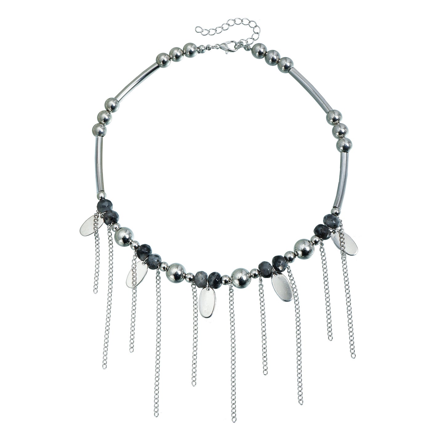 Vintage Gothic Geometric Alloy Plated Necklace with Tassel for Women