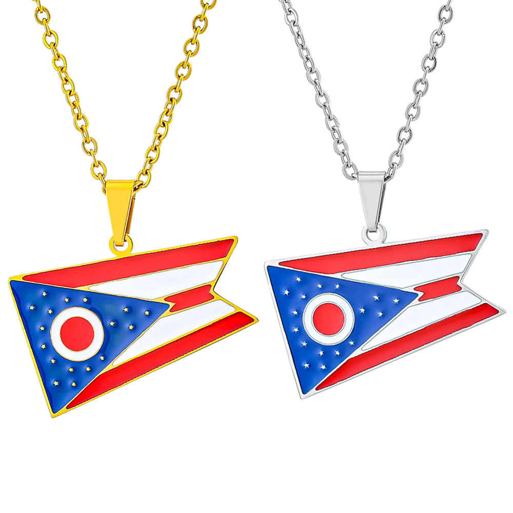 Collana vintage bohémien geometrica in acciaio inossidabile con finitura smaltata unisex, catena maglione regolabile