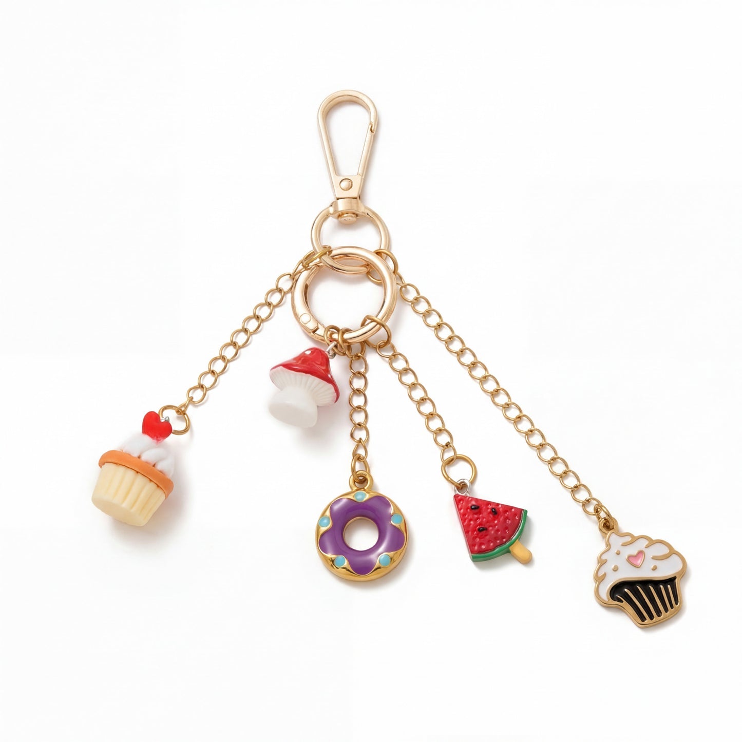Minimalist Casual Brass Fruit Pattern Bag Charm Keychain