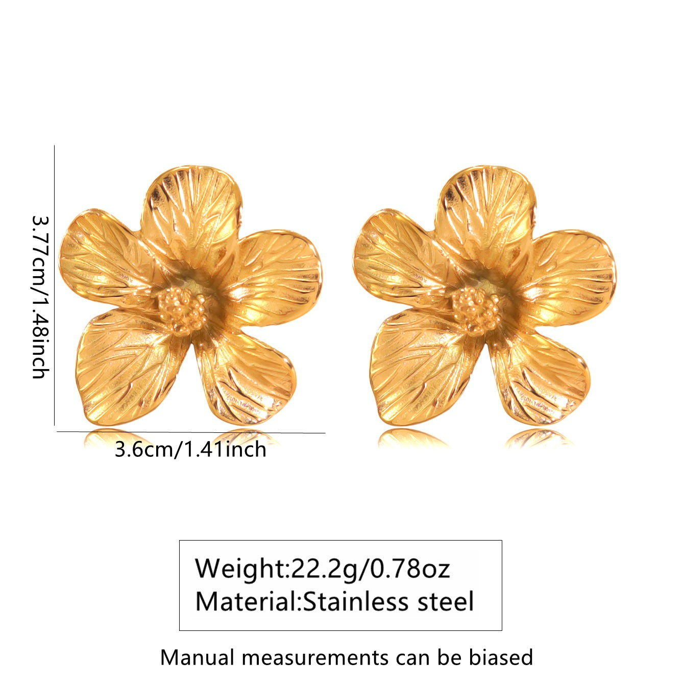 Sweet Floral Plated Stainless Steel Earrings