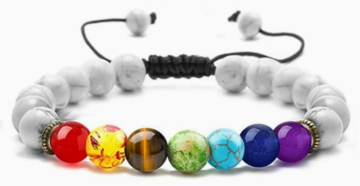 Unisex Geometric Alloy Bracelet Set with Tiger Eye, Green Aventurine and Red Agate Beads