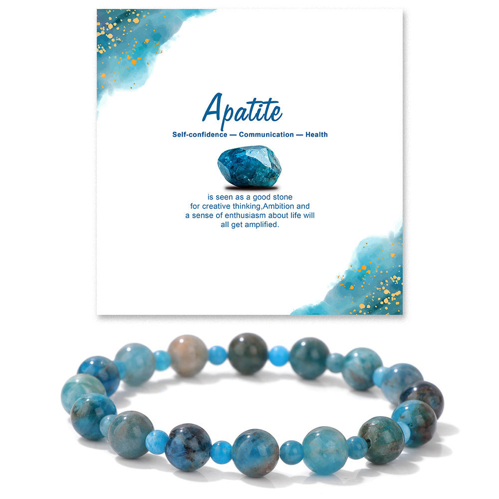 Minimalist Sweet Natural Crystal Beaded Bracelet Unisex 8mm Elastic Stretch Bangle with Star and Geometric Charms