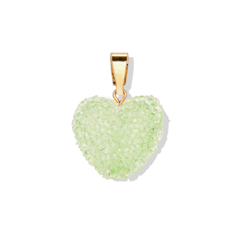 Colorful Heart Plated Stainless Steel Charm Bar Necklace for Women