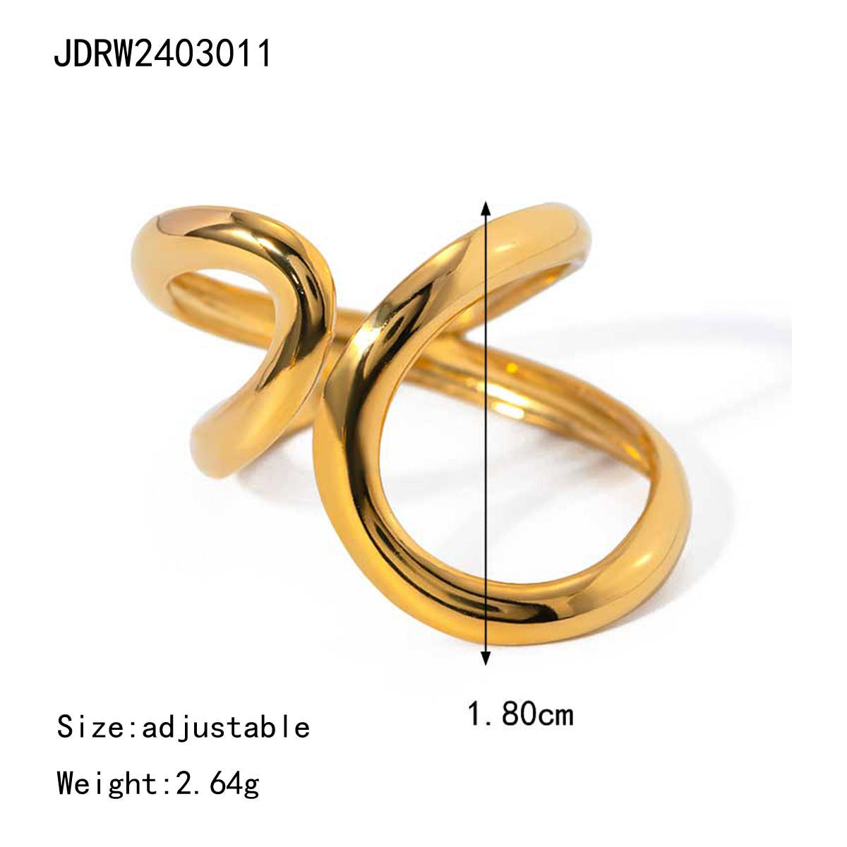 Gold Plated Geometric Stainless Steel Ring