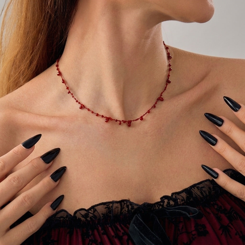 Gothic Cartoon Teardrop Geometric Alloy Plated Layered Necklace for Women