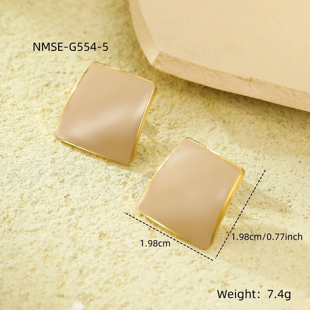 Minimalist French Retro Geometric Stainless Steel Earrings with Enamel Finish for Women, Versatile Fall Winter Fashion Ear Jewelry