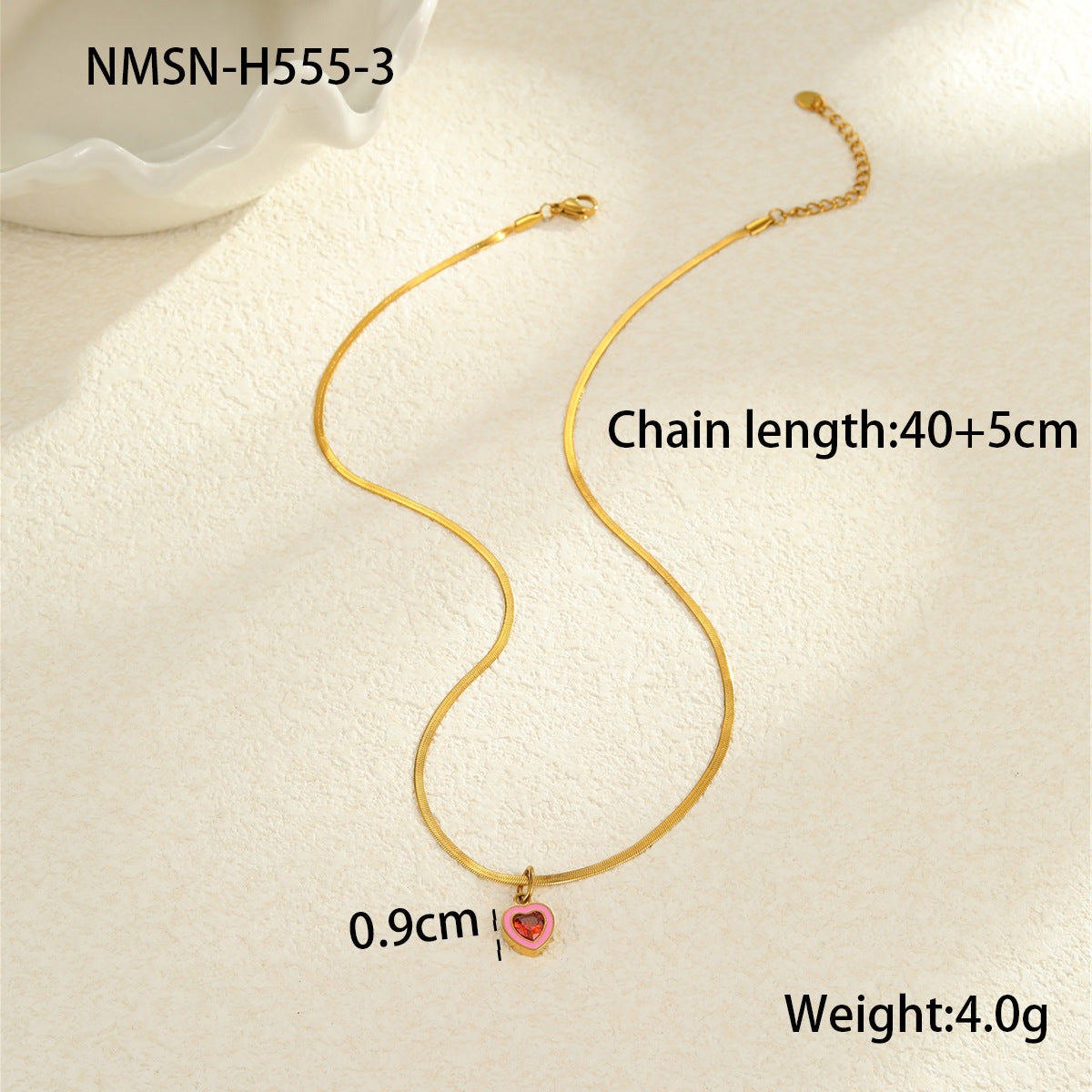 Minimalist Geometric Pendant Necklace in Titanium Steel with 18K Gold Plating for Women
