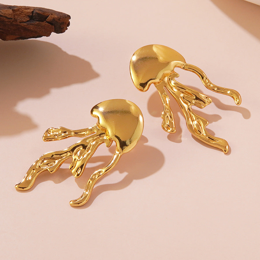 Statement Jellyfish Stainless Steel Stud Earrings for Women