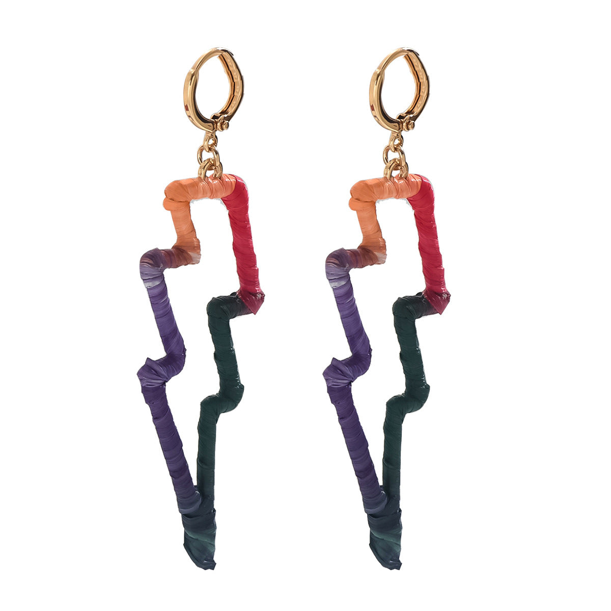 Pendientes de botón geométricos en forma de rayo, dulces y atrevidos, para mujer, de aleación de zinc con postes de acero inoxidable, hechos a mano con detalles lineales