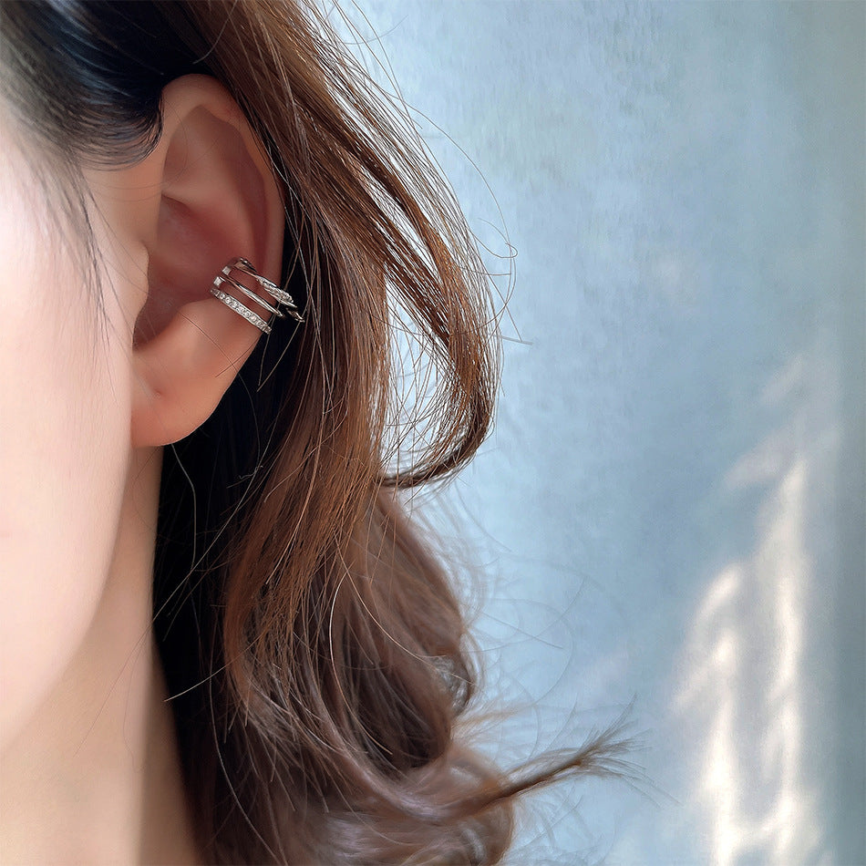 Pendientes Minimalistas de Plata de Ley 925 Trenzados con Textura de Triple Aro para Mujer