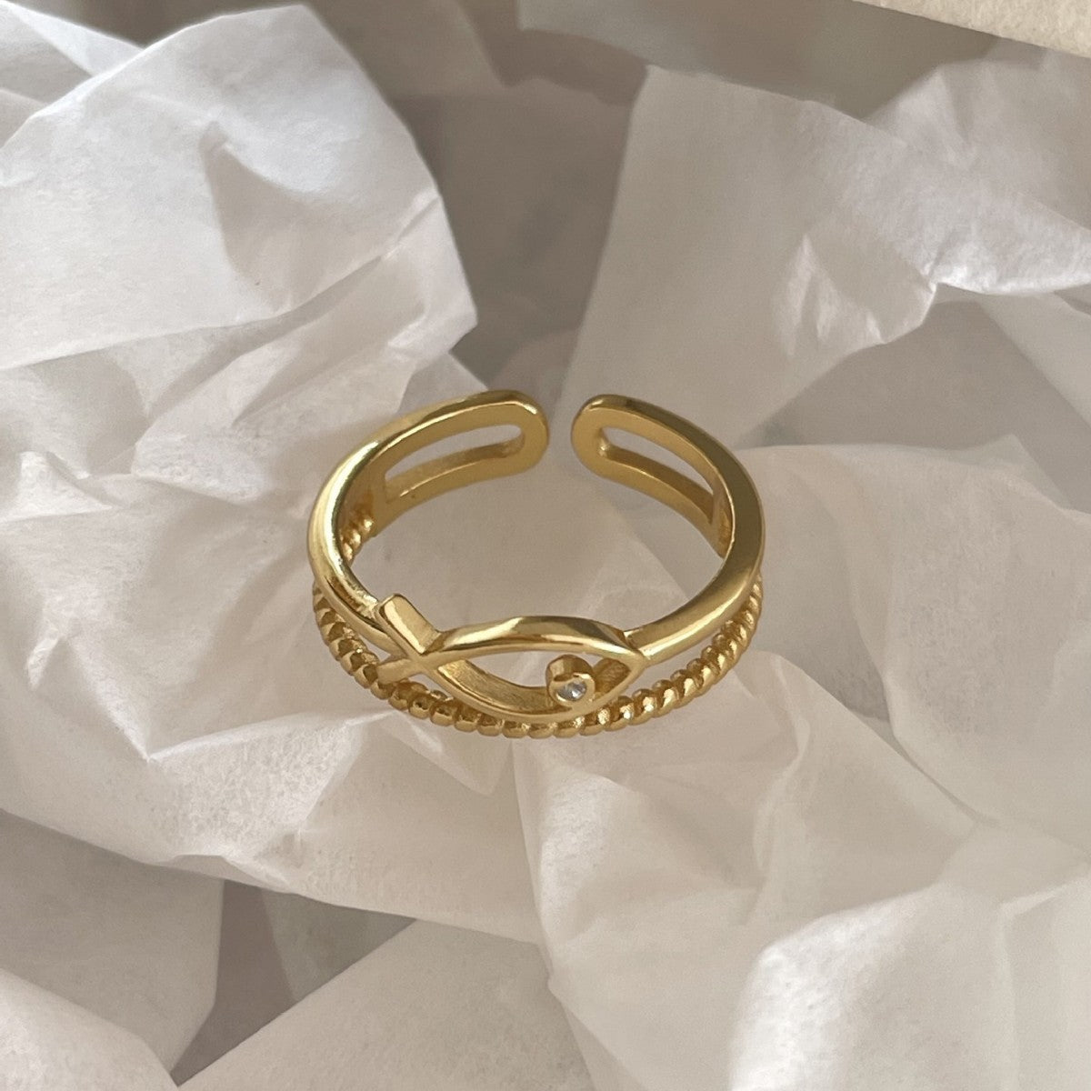 Minimalist Bowknot-Shaped 925 Sterling Silver Ring for Women with Musical Note Accent