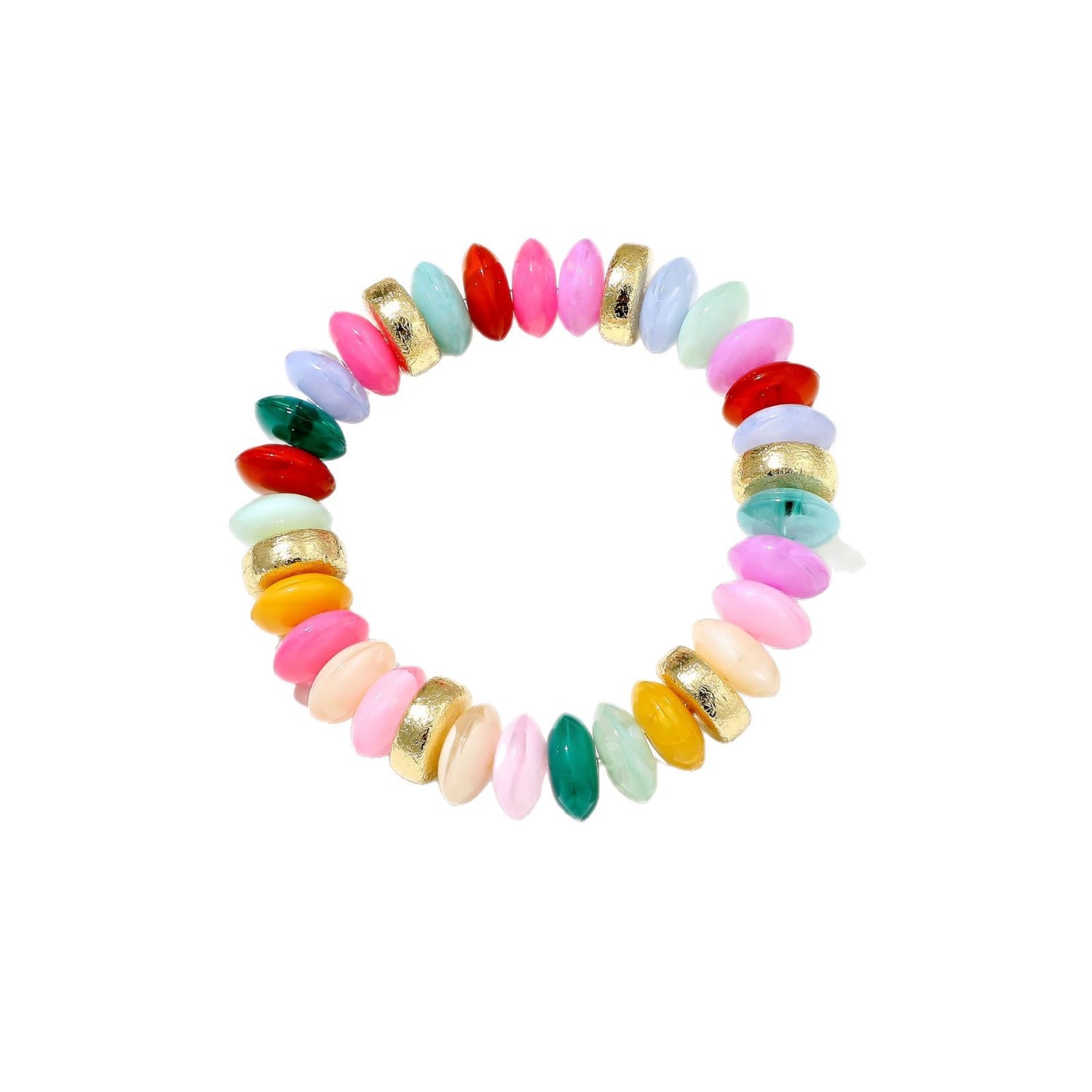 Bohemian Geometric Oval Resin Beaded Bracelet for Women
