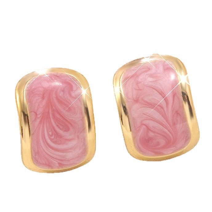 Orecchini a perno da donna in acciaio inossidabile con gocce geometriche eleganti e olio