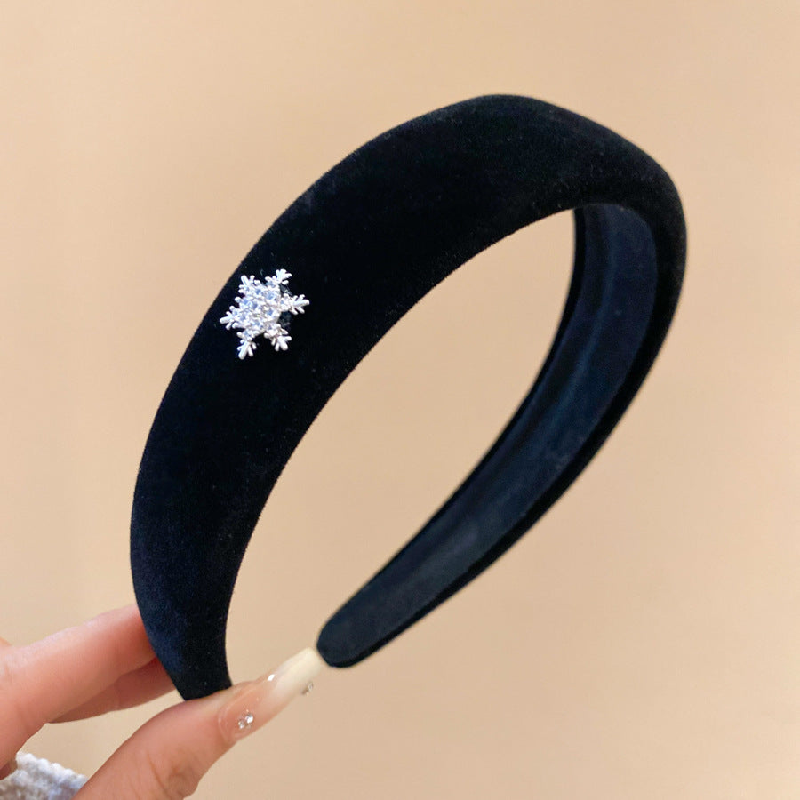 Diadema de perlas minimalista para mujer con estilo retro de otoño e invierno, diadema de tela redonda para peinado de corona alta, accesorio elegante para uso diario en la oficina