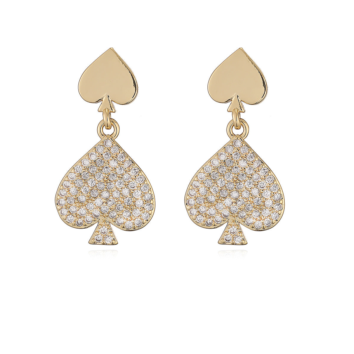 Minimalist Elegant 18K Gold Plated Brass Geometric Heart Earrings for Women