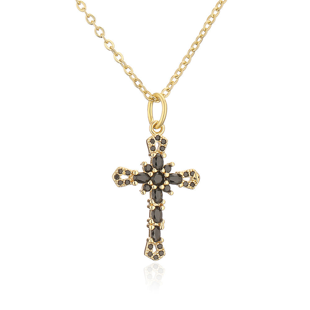 Geometric Pendant Necklace for Women Made of Brass with 18K Gold Plating and Micro-Paved Zirconia, Minimalist Luxury Fashion Accessory