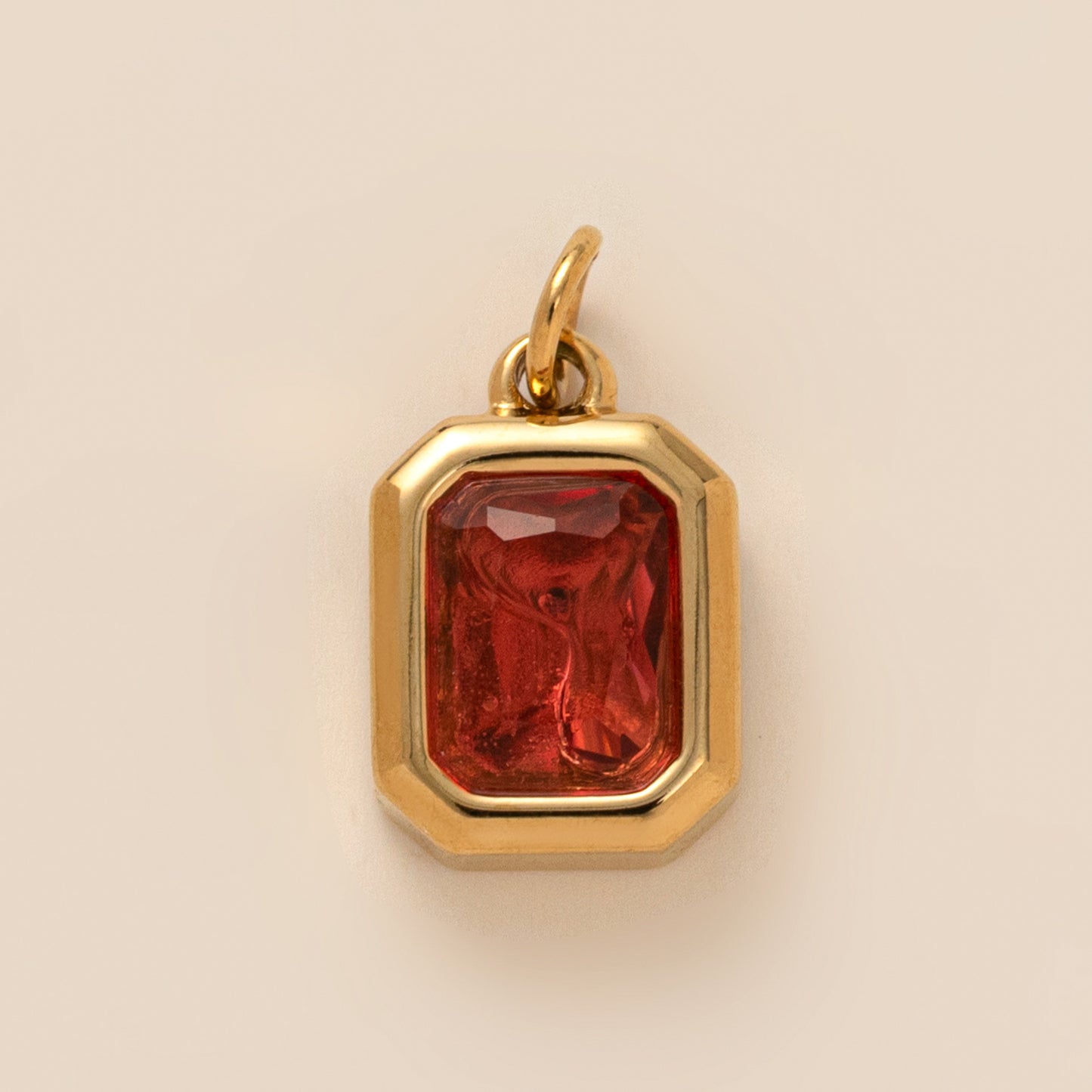 Vintage 18K Gold Plated PVD Stainless Steel Square Cubic Zirconia Inlaid Airplane Charm Bar