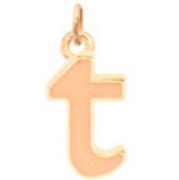 Minimalist Letter Shape Stainless Steel Necklace with Enamel Finish and 18K Gold Plating