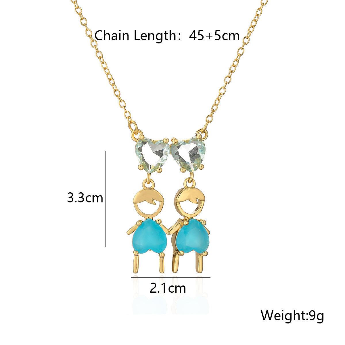 Minimalist Heart-Shaped Copper Pendant Necklace with Real Gold Plating and Zircon Inlay for Women and Men