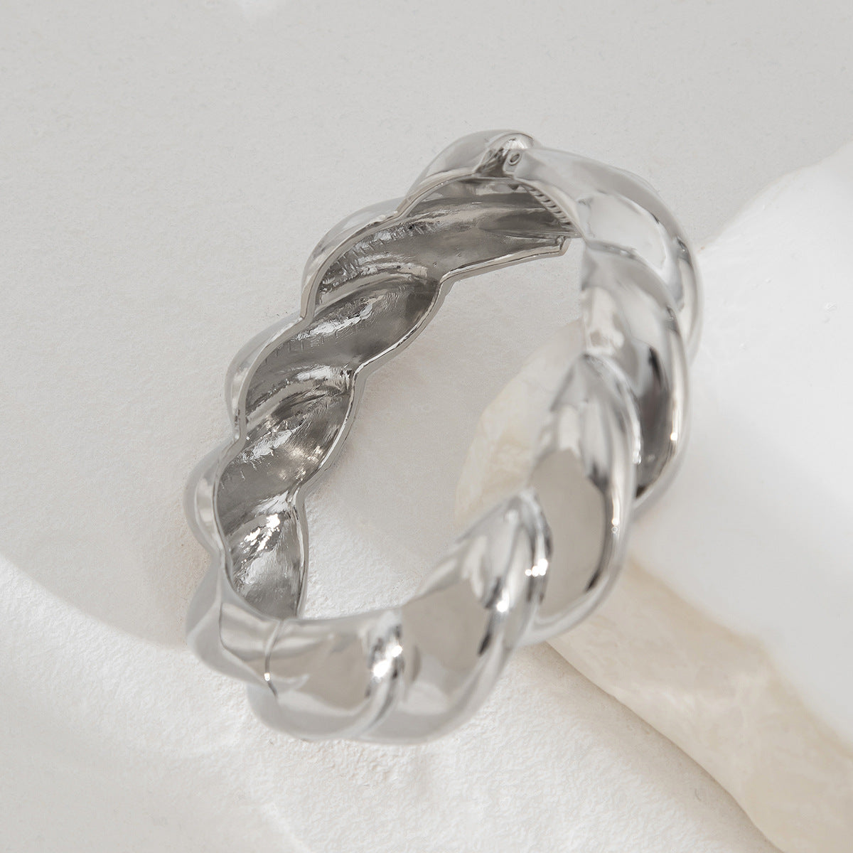 Bracciale da donna in lega placcata oro con finitura a specchio, esagonale geometrico, stile vintage