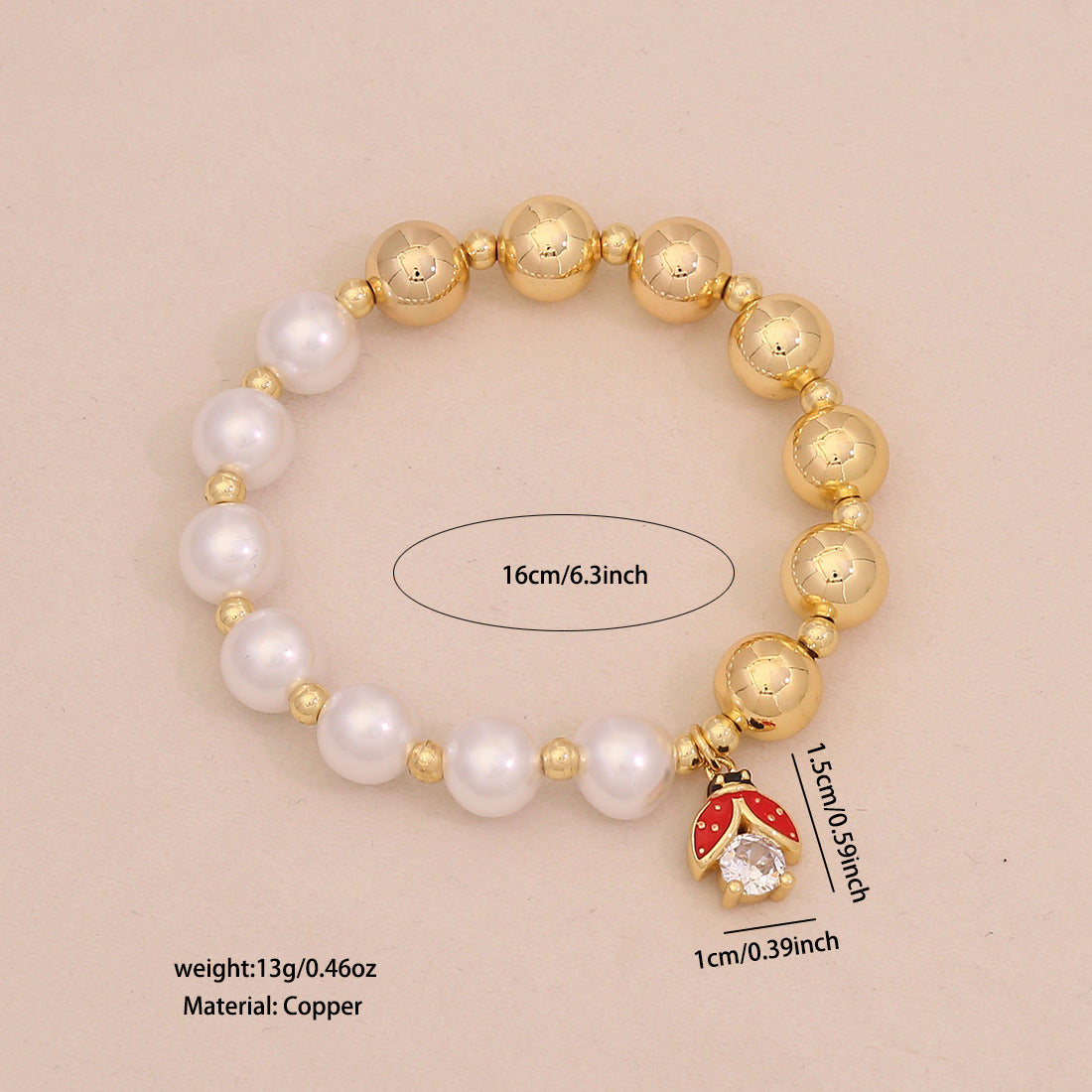 Fashion OL Style Insect-Shaped Imitation Pearl Beaded Bracelet for Women