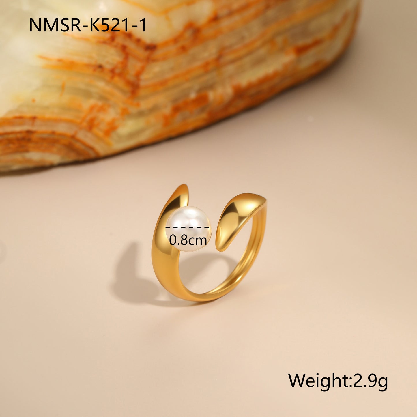 Anillo de acero inoxidable geométrico minimalista con acabado chapado, joyería de moda para mujer con banda abierta