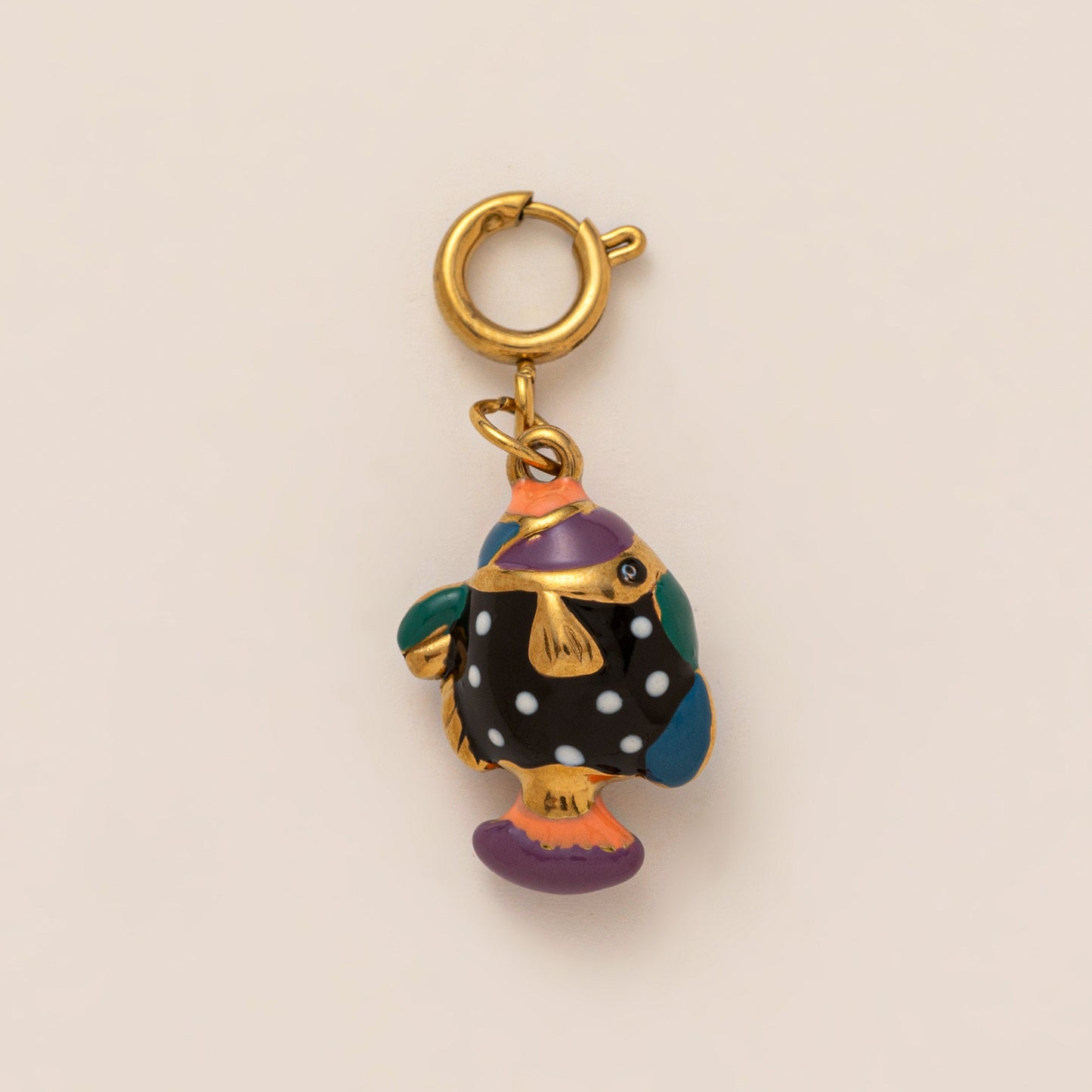 Vintage 18K Gold Plated Stainless Steel Marine Life Charm Bar for Women
