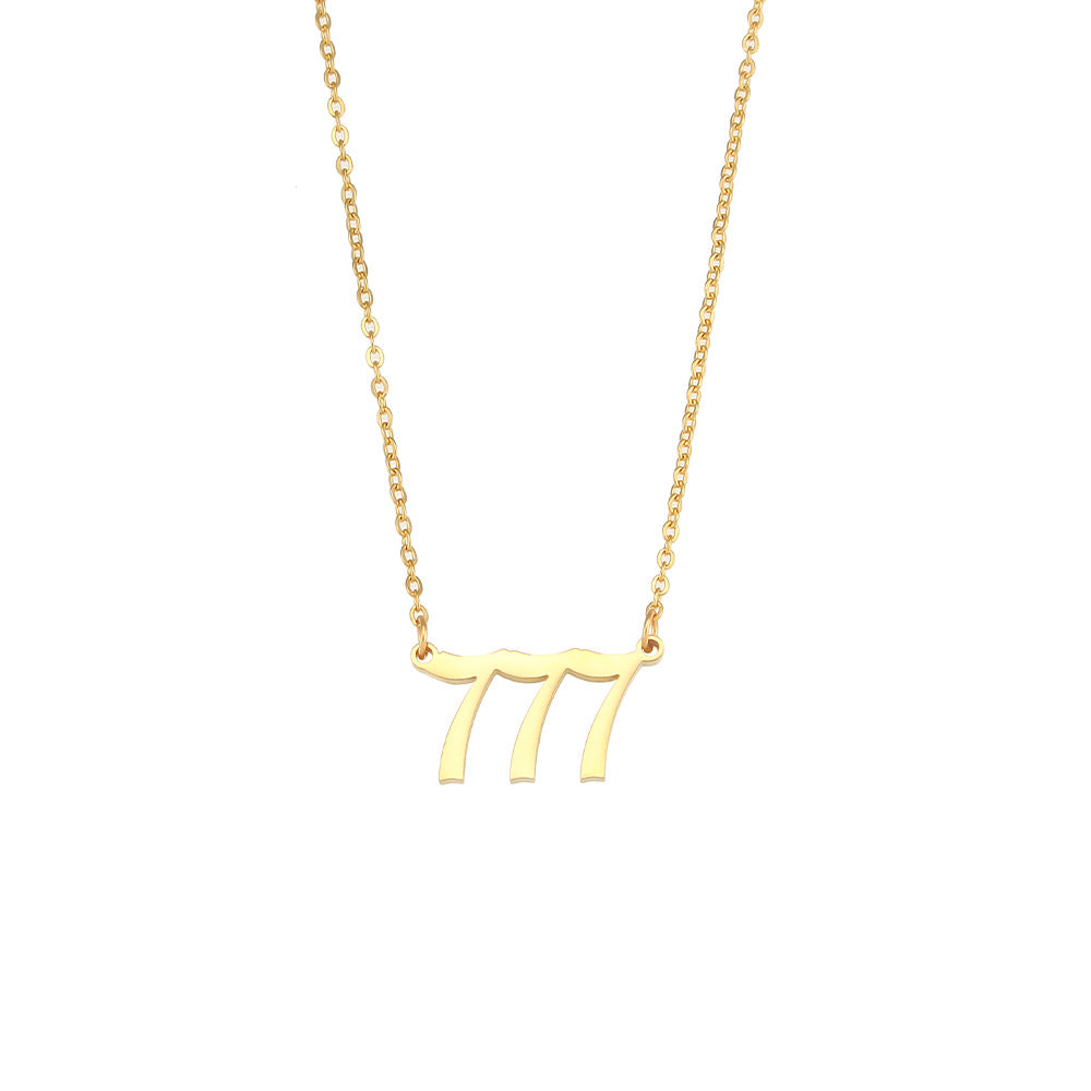 Fashionable Minimalist Numeric Pendant Necklace for Women in Stainless Steel with Plated Finish