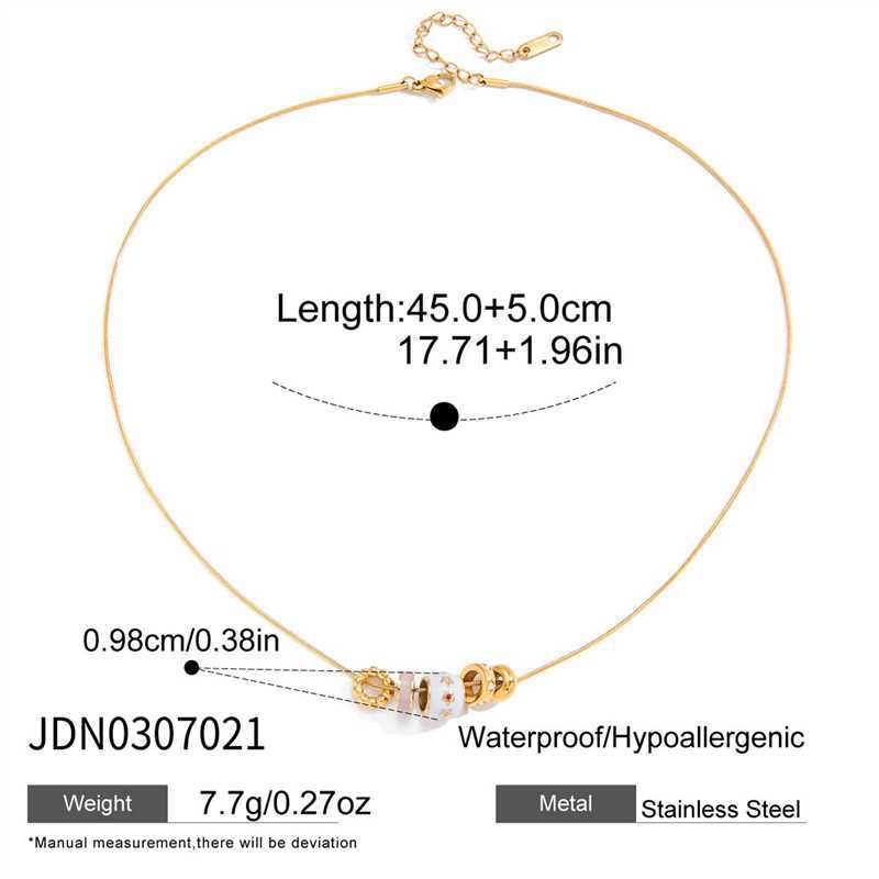 Collana con Ciondolo Geometrico Minimalista in Acciaio al Titanio Placcato per Donna