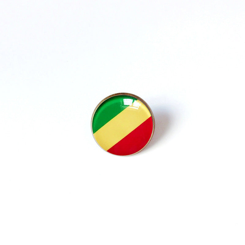 Pin de Solapa de Aleación Esmaltado Personalizado con Diseño de Bandera del Mundo para Hombres y Mujeres