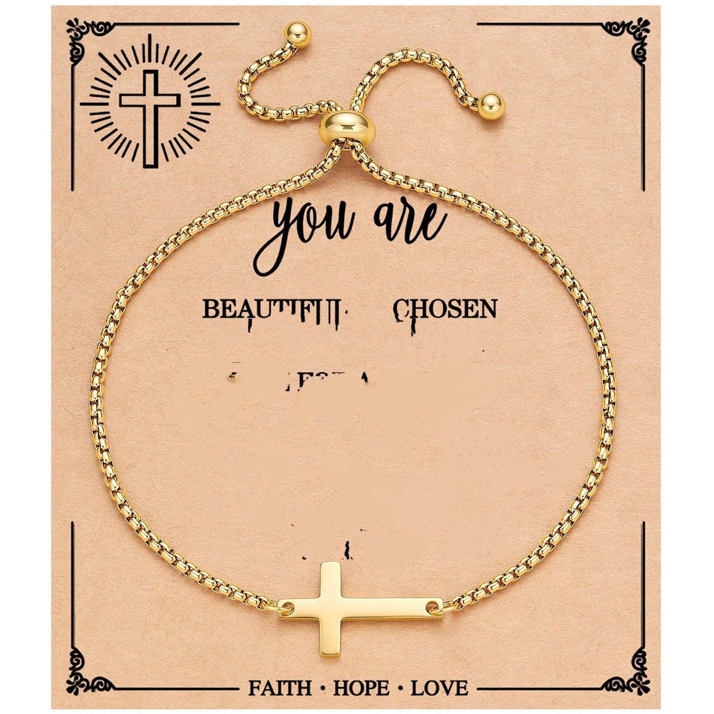 Minimalist Cross Stainless Steel Adjustable Bracelet for Women