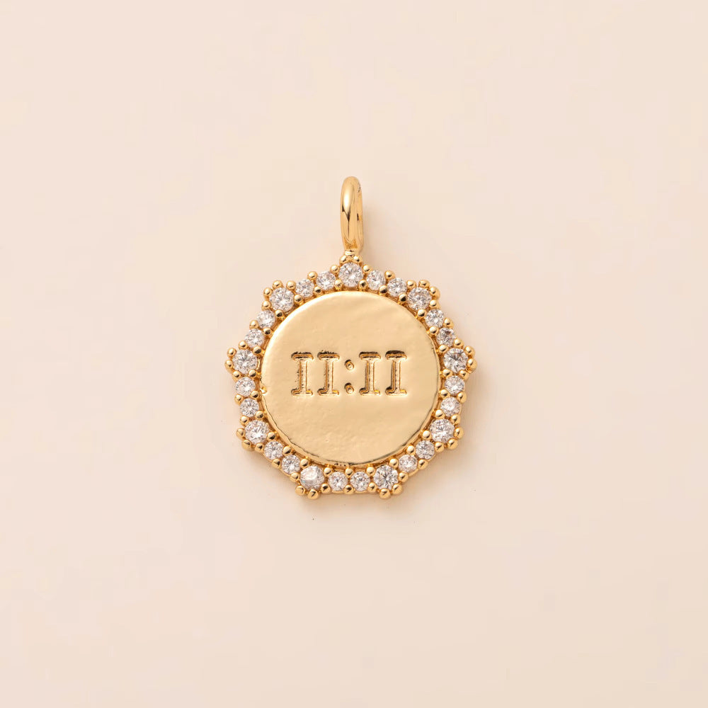 Minimalist Luxury 18K Gold Plated Brass Cubic Zirconia Letter Geometric Pendant Necklace for Unisex