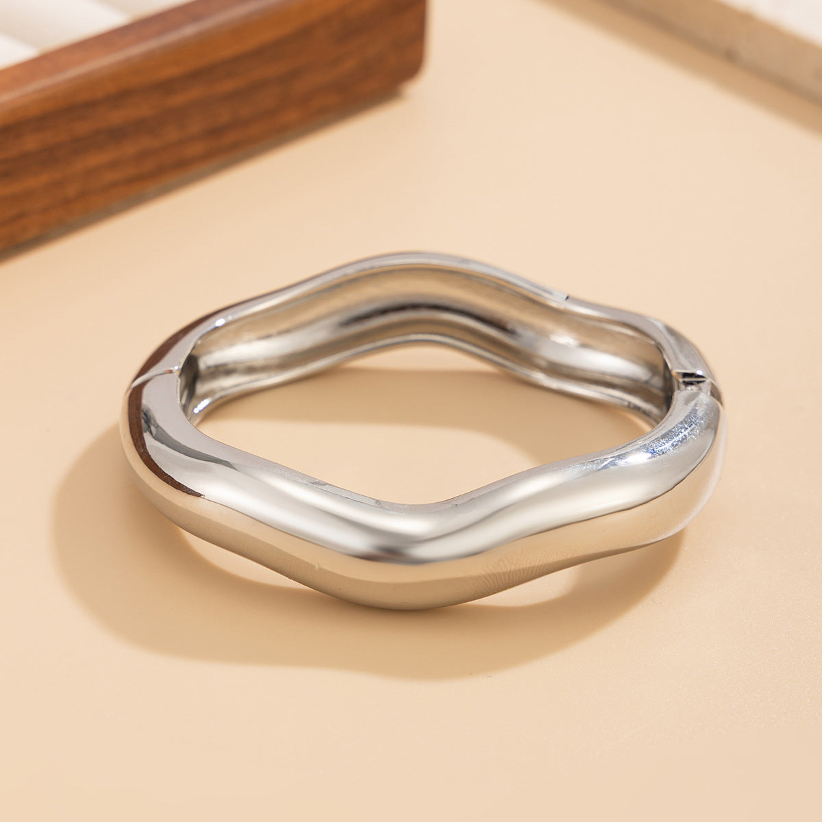 Punk Oval Plated Alloy Wide Cuff Bracelet for Women