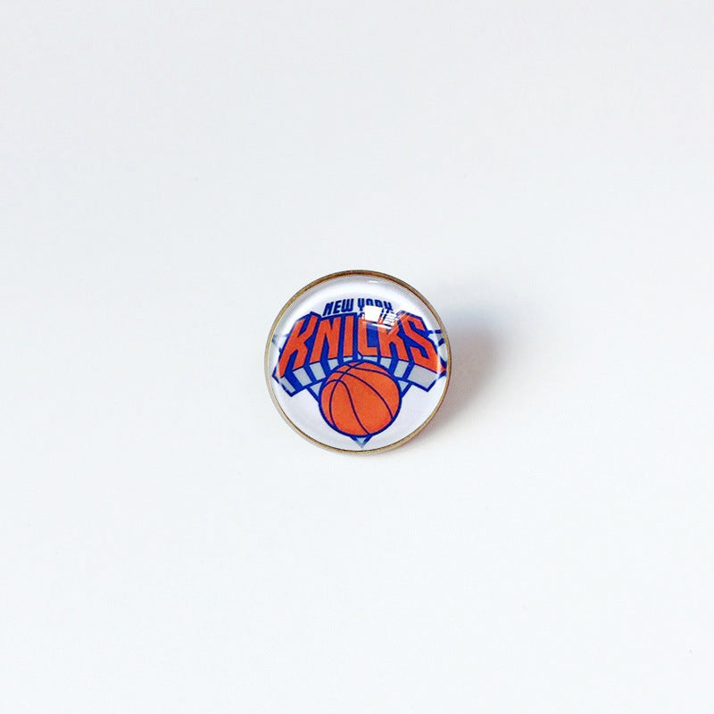 Pin de solapa metálico de equipos de baloncesto retro de la NBA - Insignia con gema vintage - Broche de Kobe Curry - Regalo para fans - Unisex
