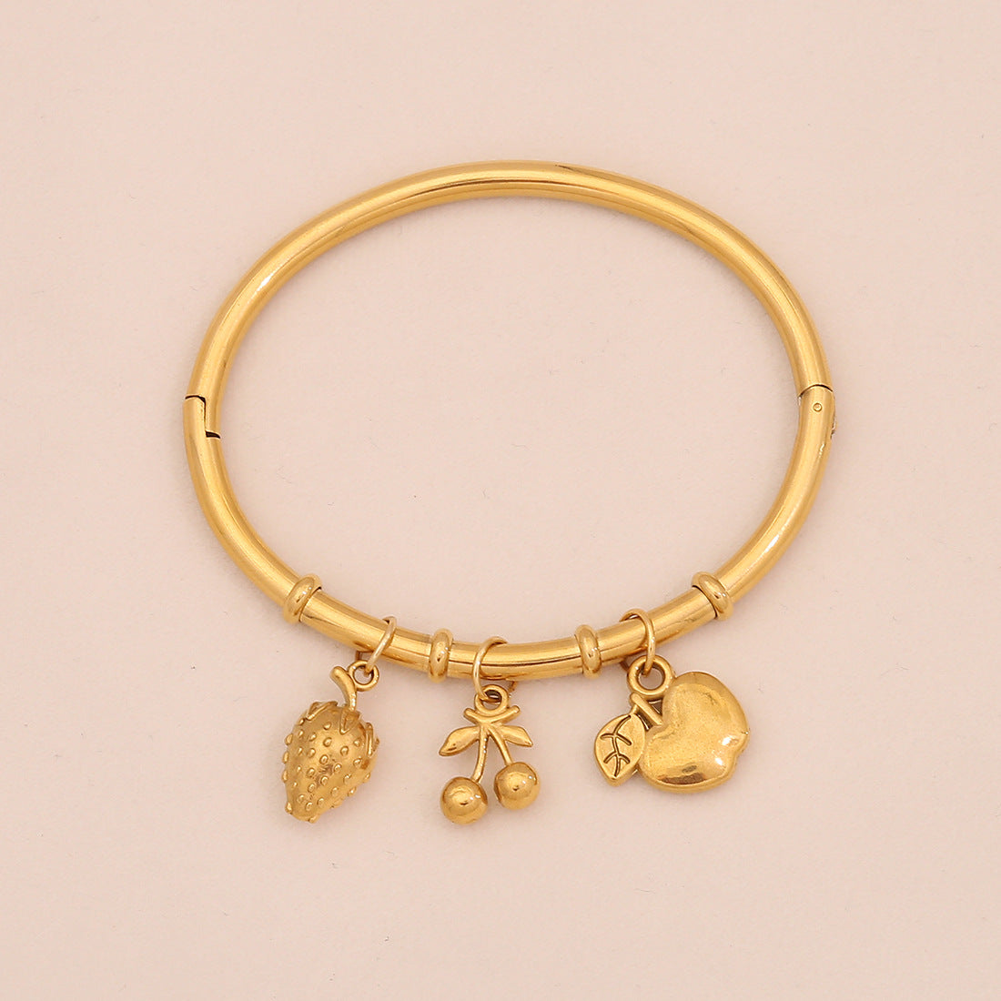 Bracciale personalizzato in acciaio inossidabile con stella marina, conchiglia e farfalla floreale, con finitura placcata
