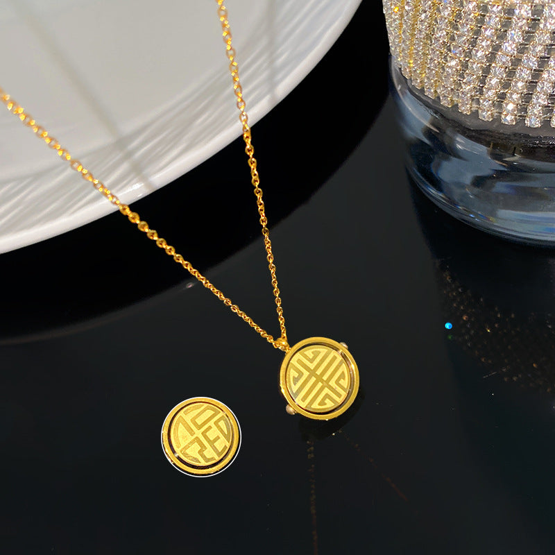 Elegant Geometric Titanium Steel Plated Necklace for Women