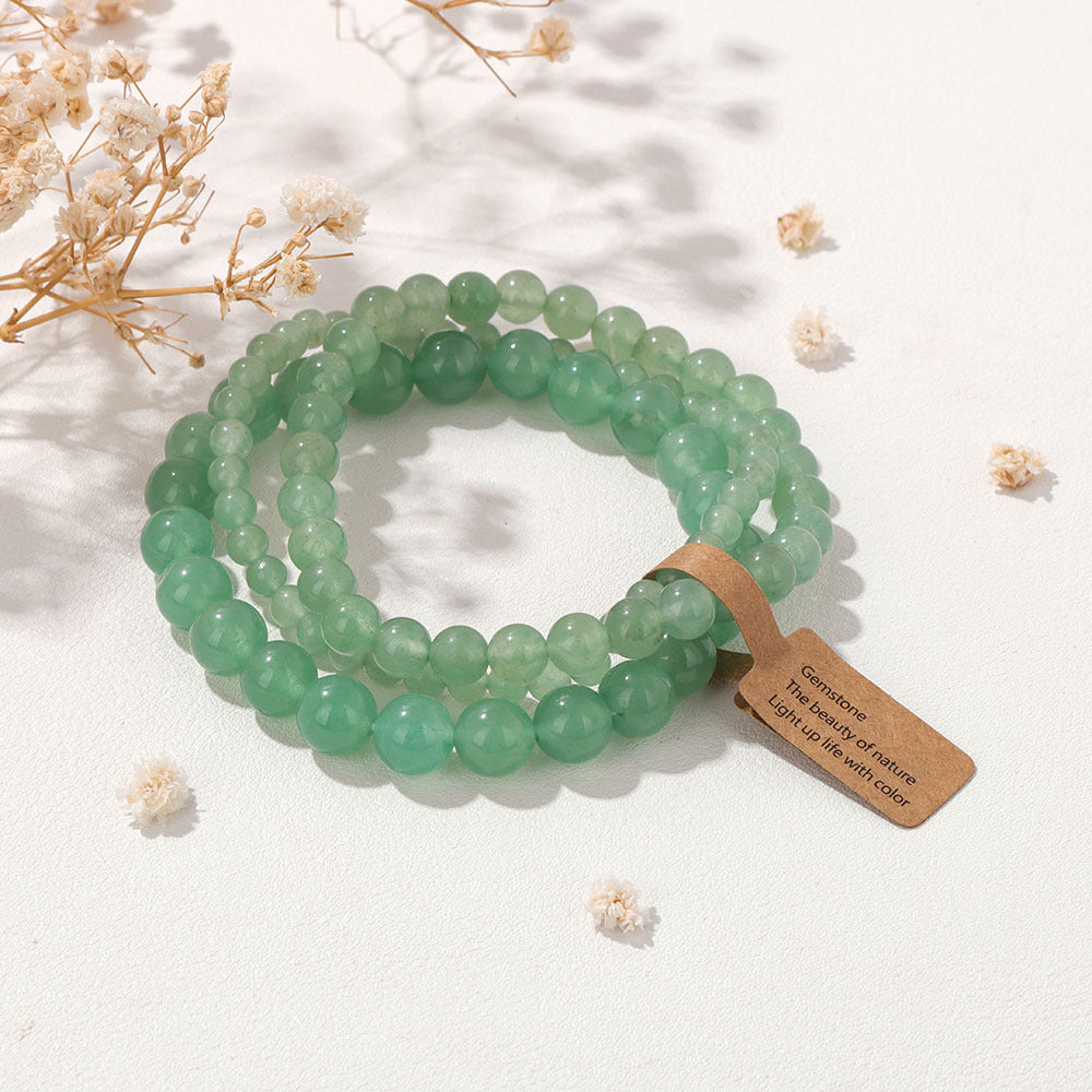 Vintage Minimalist Geometric Stone Beaded Stretch Bracelet Set Unisex Jewelry