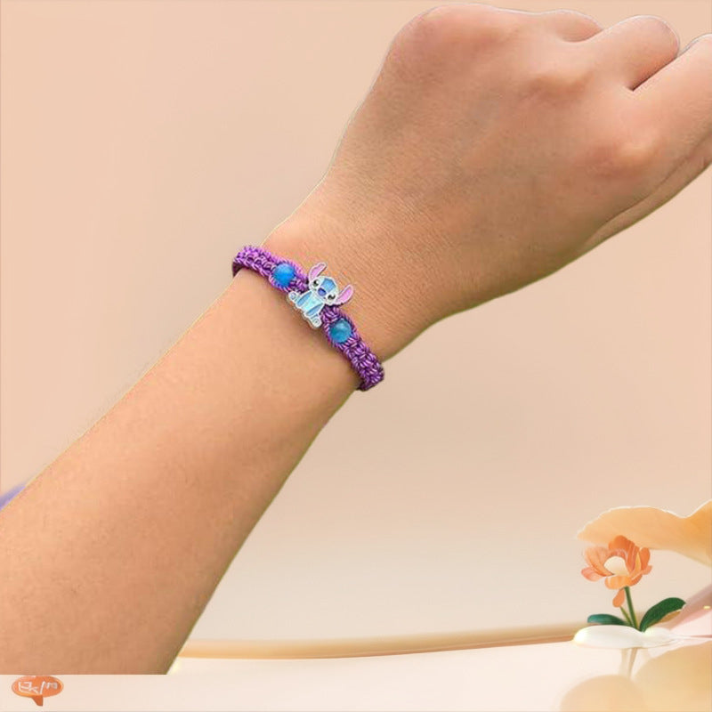 Bracciale Artigianale per Bambini con Ciondolo a Stella in Lega Ispirato al Cartone Animato della Principessa Anna