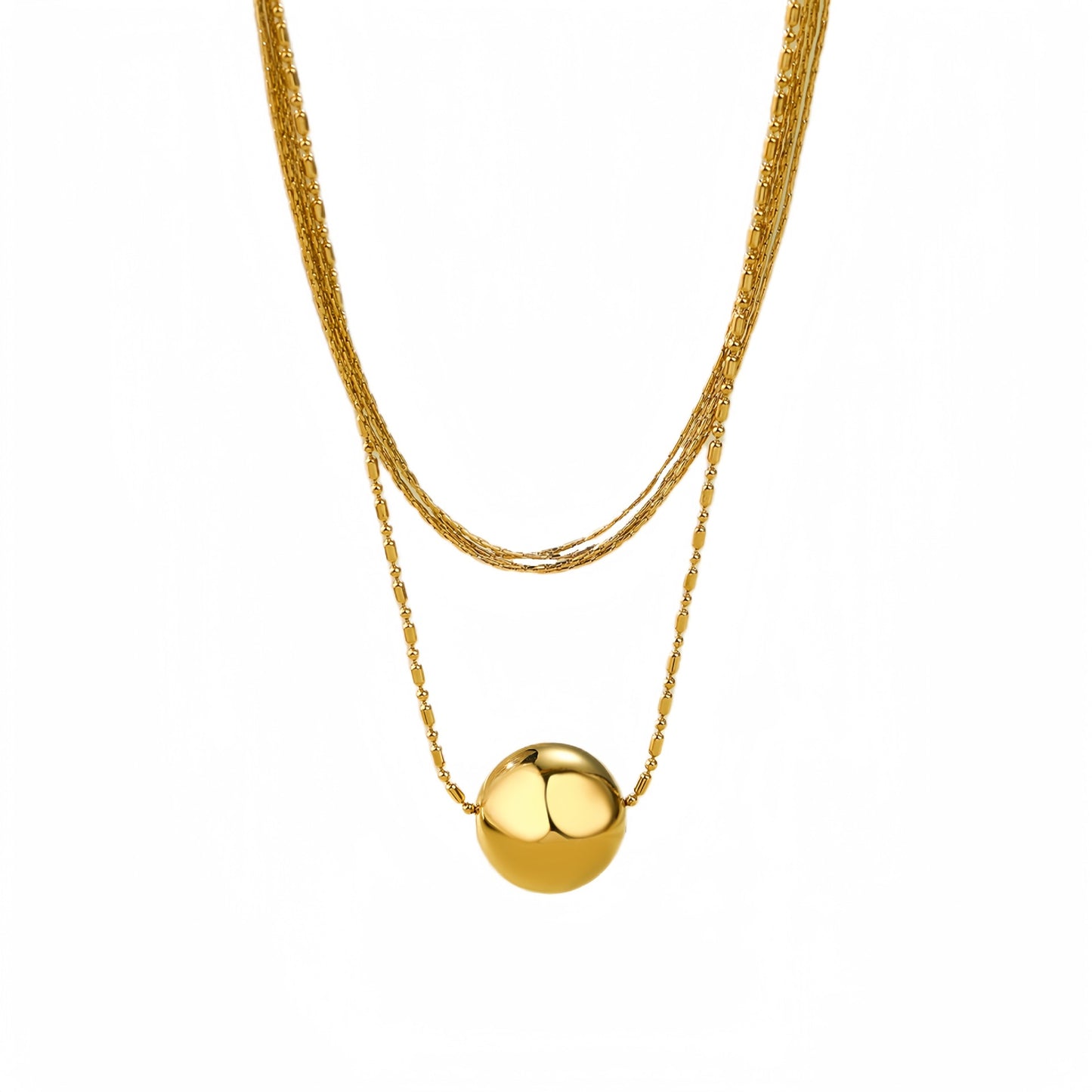 Collana con ciondolo geometrico minimalista in acciaio inossidabile con finitura placcata da donna