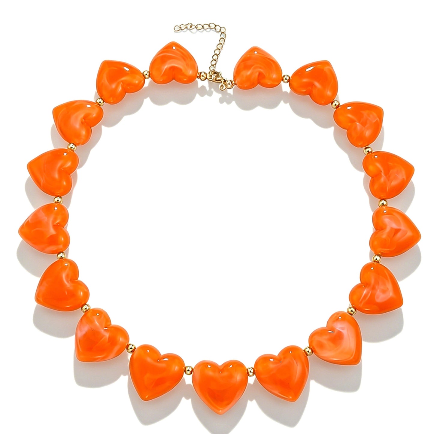 Bohemian Casual Heart Resin Pendant Necklace for Women