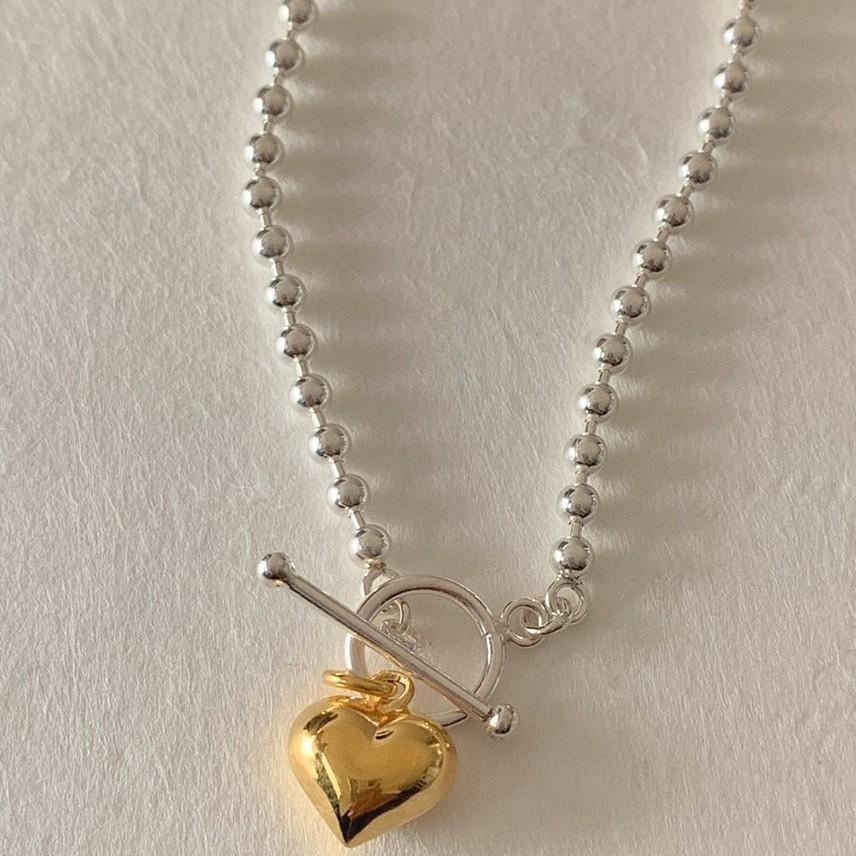 Collana con Ciondolo a Cuore Geometrico Minimalista in Argento Sterling 925 con Finitura Lucida