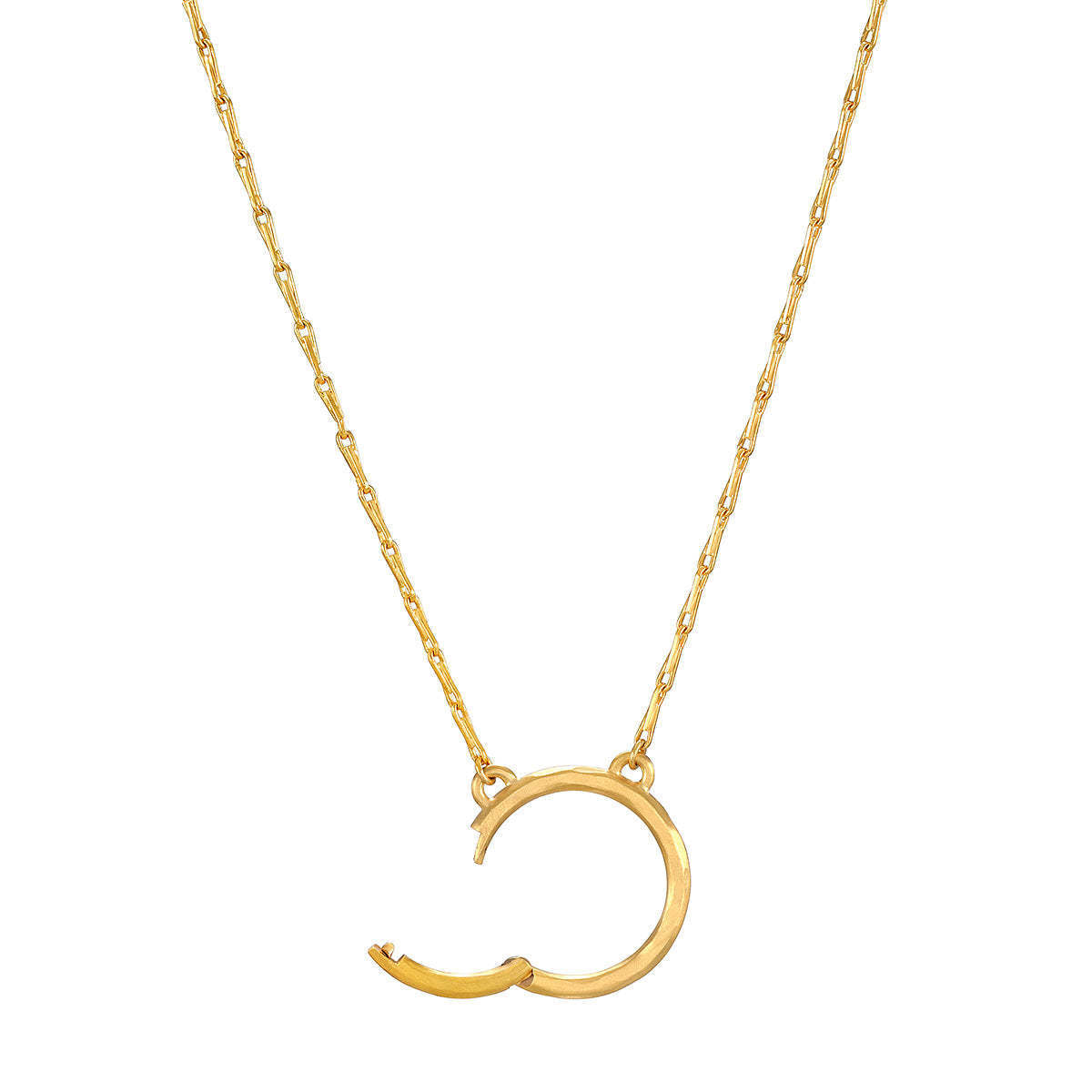 Vintage Geometric Brass Plated Gemstone Pendant Necklace with Sun Moon Evil Eye Charm Bar for Women