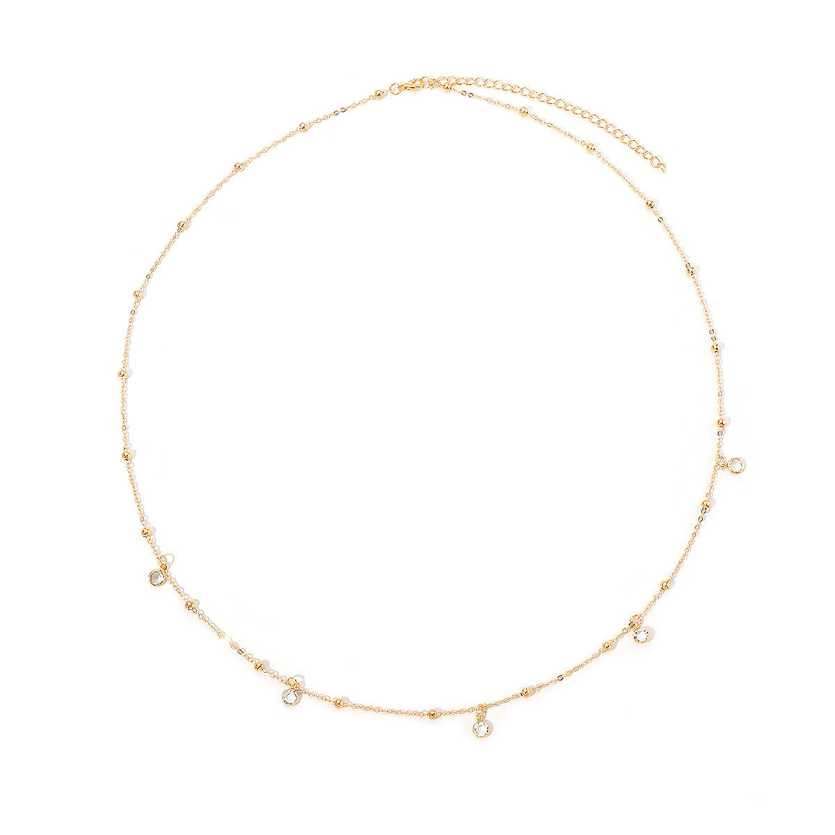 Cadena de cintura geométrica minimalista para mujer con cadena de hierro chapado e incrustaciones de diamantes de imitación