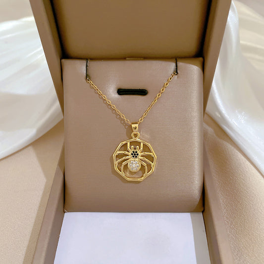 Collana Pendente Luna Geometrica Minimalista per Donna e Uomo Catena a Serpente in Acciaio Inossidabile con Accenti di Strass Completi