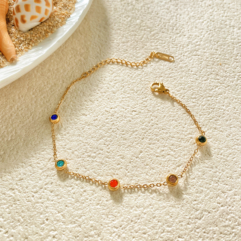 Casual Gold Plated Titanium Steel Necklace Set with Diamond and Pearl Inlay for Unisex