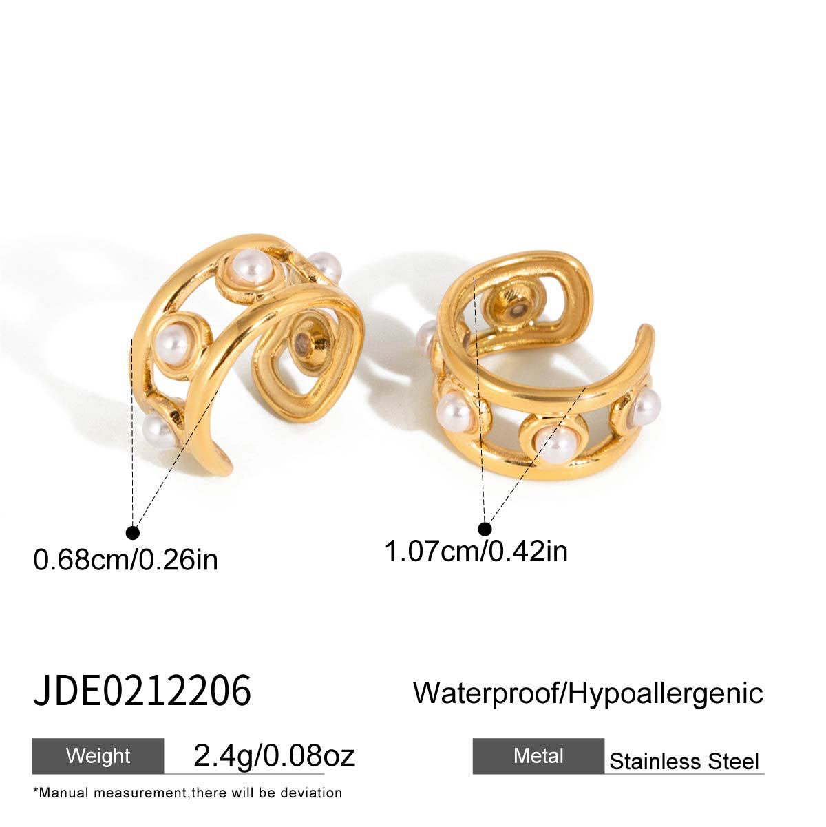 Orecchini a perno eleganti floreali geometrici con zirconi cubici in acciaio inossidabile PVD