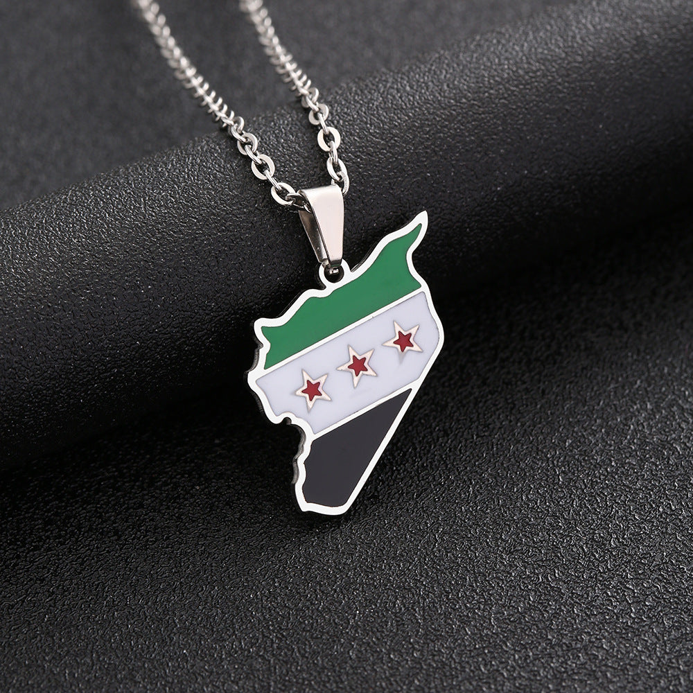 Collar con colgante geométrico minimalista de acero de titanio con acabado chapado y cadena tipo O, unisex, para uso diario