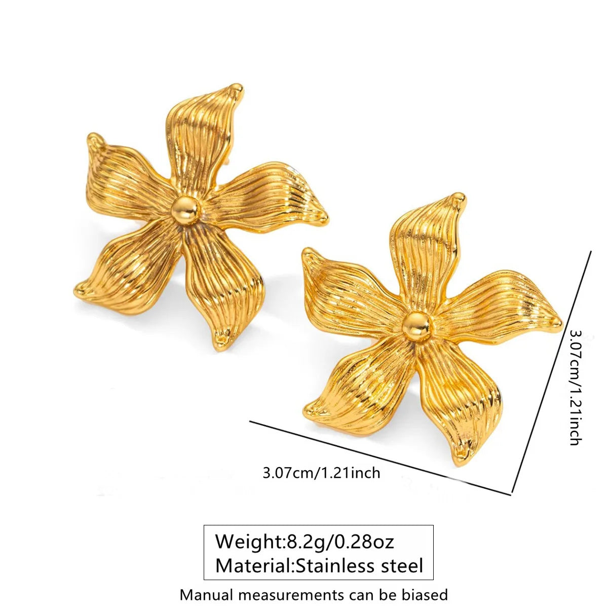 Beach Style Stainless Steel Geometric Starfish Shell Stud Earrings for Women