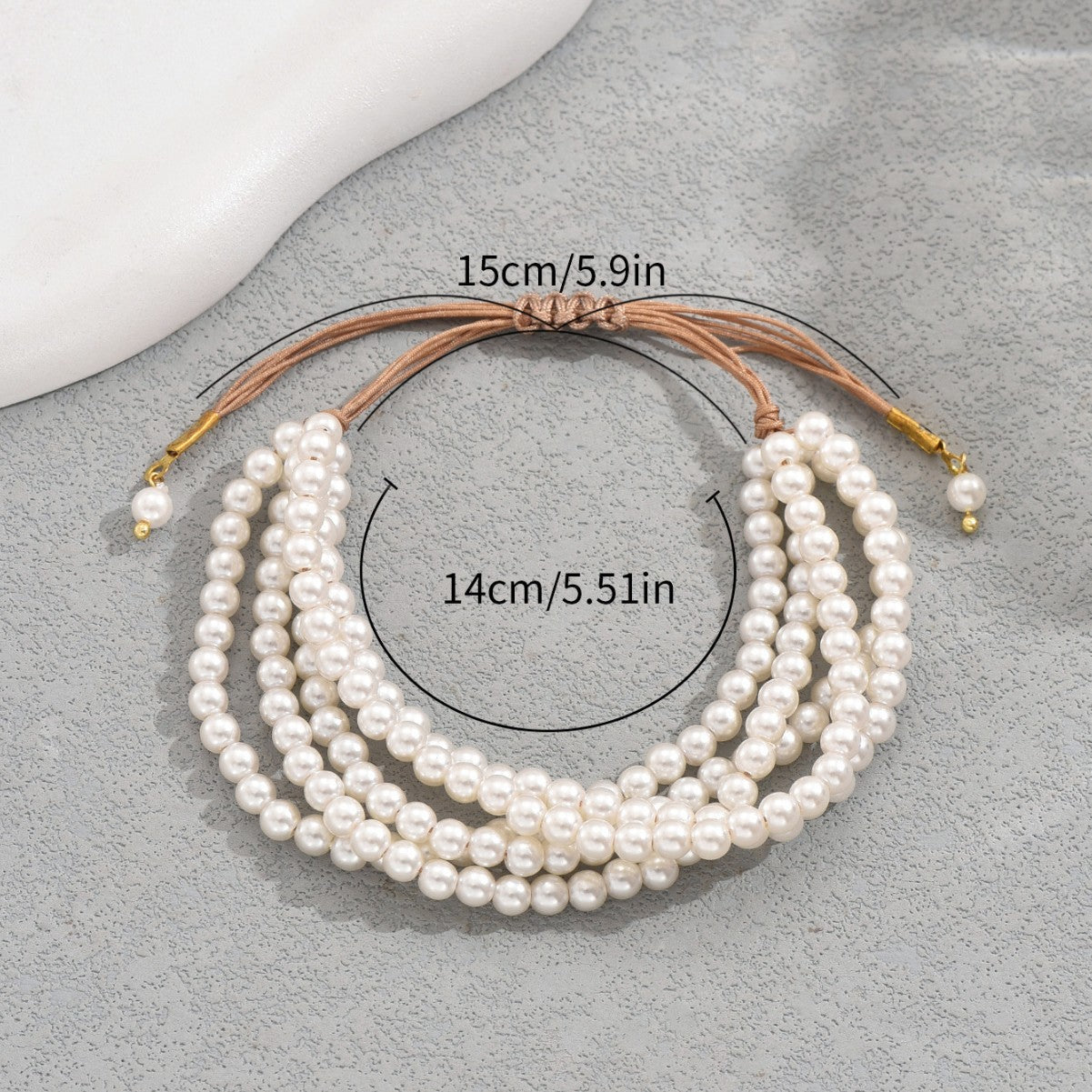 Pulsera de Perlas Geométricas Minimalistas para Mujer, Ajustable, de Múltiples Capas, Joyería Artesanal con Acentos Redondos y Lineales