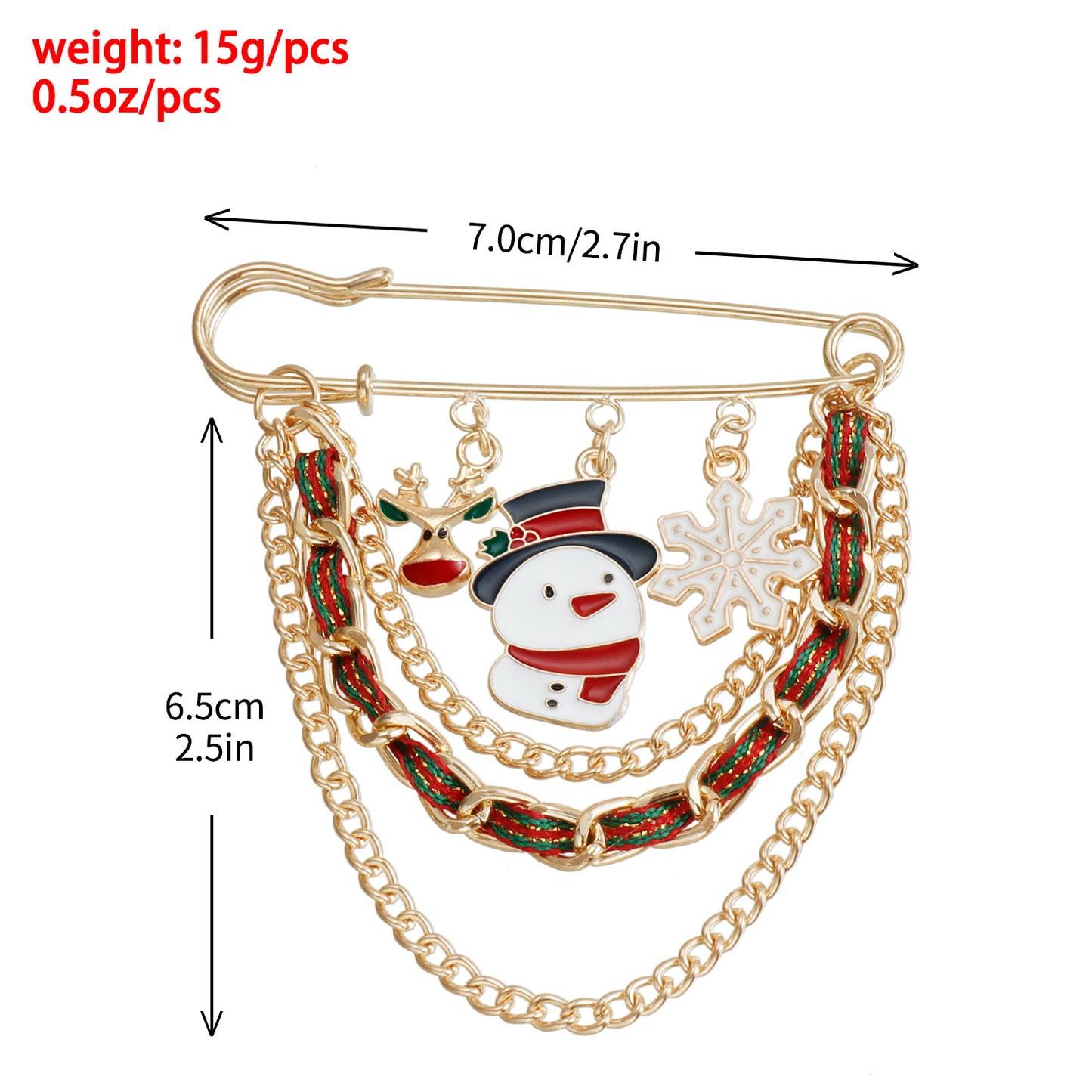 Original Design Geometric Snowflake Brooch in Alloy with Electroplated Finish for Women Christmas Holiday Decoration